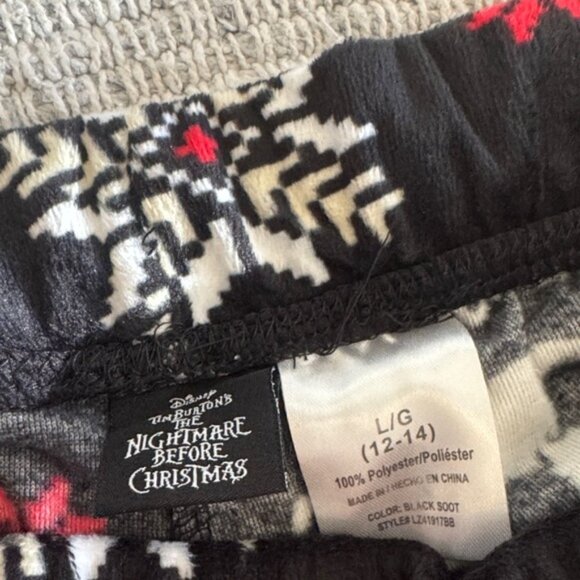 Disney Black and White and Red Snowflake Nightmare Before Christmas Pajama Pants - Picture 2 of 4